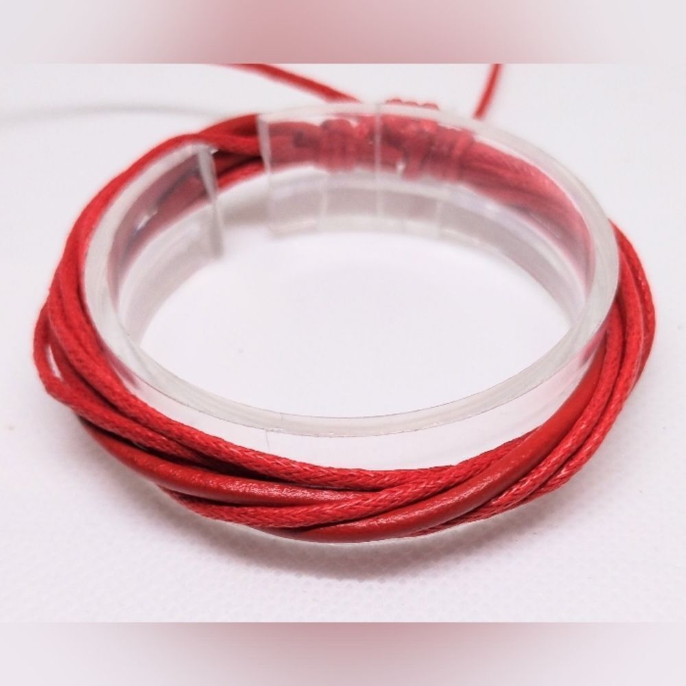 Men's bracelet leather layered Red‎ new e94